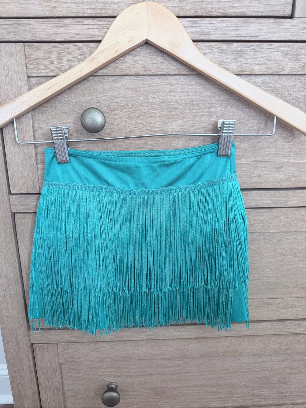 Weissman Child Small Turquoise Fringe Dance Skirt Jazz Costume SC